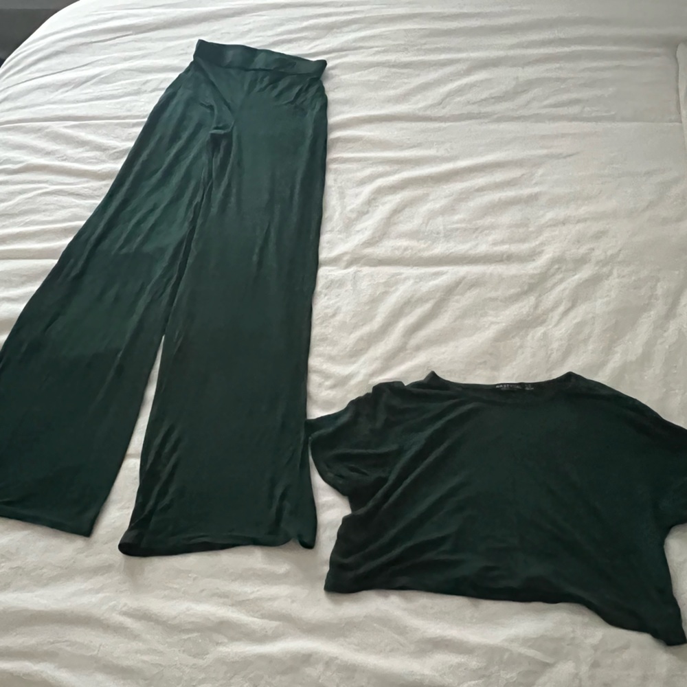 Nasty Gal dark green pajama set